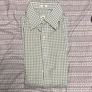 Men's White and Black Checkered Shirt
